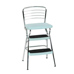 COSCO Stylaire Retro Chair + Step Stool with Flip-Up Seat  Teal