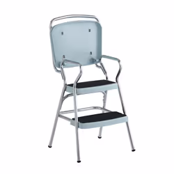 COSCO Stylaire Retro Chair + Step Stool with Flip-Up Seat  Teal