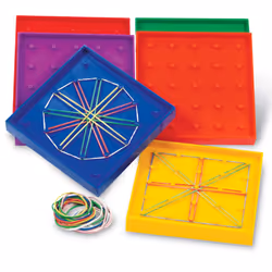 Learning Resources 5Inch DoubleSided Assorted Geoboard Shapes 6 Pieces Ages 5+ Kindergarten Learning Toys Math Manipulativ ...
