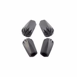 Round Narrow Four Pack of Extra Durable Rubber Replacement Tips Replacement Feet/Paws/Ferrules/Caps for Trekking Poles - Fits ...