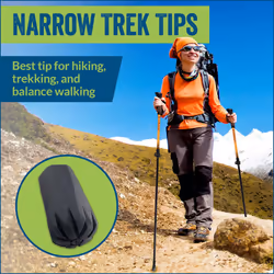Round Narrow Four Pack of Extra Durable Rubber Replacement Tips Replacement Feet/Paws/Ferrules/Caps for Trekking Poles - Fits Most Standard Hiking and