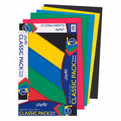 UCreate Primary Poster Board, 14 x 22, 5 Assorted Colors, Primary, 5 Sheets