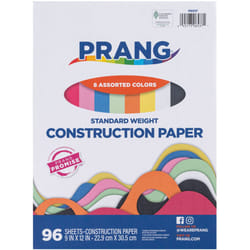 Prang (Formerly Art Street) Lightweight Construction Paper  8 Assorted Colors  9 x 12  96 Sheets