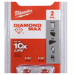 Miluwakee Milwaukee 49-56-0501 Diamond MAX 1/4inch Diamond Grit Hole Saw 2 Pack
