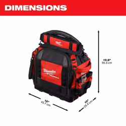 Milwaukee PACKOUT 15 in. Structured Tear Resistant Layered Material Tool Bag w/Storable Padded Shoulder Strap - 48-22-8316