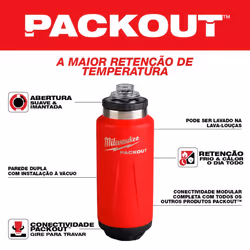 Milwaukee Packout Thermal Bottle 709 Ml (Red) - 48-22-8396R