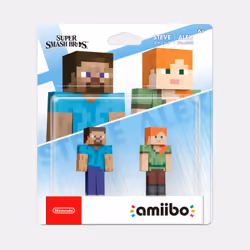 Nintendo amiibo Steve & Alex Super Smash Bros Interactive gaming figure