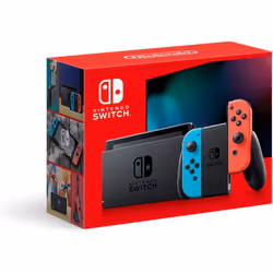 Nintendo Switch with Neon Blue and Neon Red Joy-Con