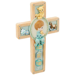 Precious Moments Boy With Bear Praying Cross, 701106