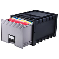 Storex Plastic Archive Storage Lock  Letter Size  18-Inch Drawer  Black (STX61178U01C)