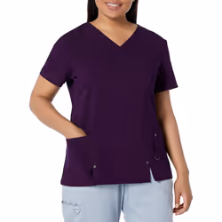 Dickies Women's Xtreme Stretch V-Neck Scrubs Shirt Eggplant Medium
