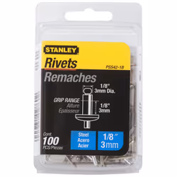 Stanley Pss42-1B 1/8 Inch X 1/8 Inch Steel Rivets Pack of 100(Pack of 100)