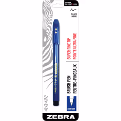Zebra Pen Zensations Brush Pen Brush Tip Black Water-Resistant Ink 1-Pack