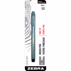 Zebra Pen Zensations Brush Pen Fine Brush Tip Black WaterResistant Ink 1Pack