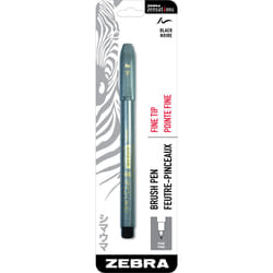 Zebra Pen Zensations Brush Pen  Fine Brush Tip  Black WaterResistant Ink  1Pack