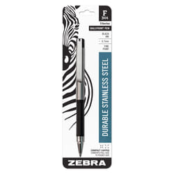 Zebra Pen Zebra F-301 Compact Ballpoint Stainless Steel Retractable Pen  Fine Point  0.7mm  Black Ink  1-Count