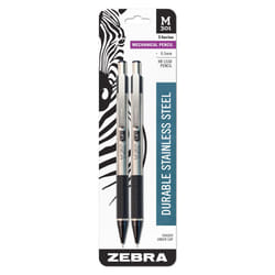 Zebra Pen M-301 Mechanical Pencil  Stainless Steel Barrel  Fine Point  0.5mm  Black Grip  2-Pack