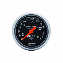 Auto Meter 3311 2.06 in. Mini Sport-Comp Fuel Pressure Gauge - 0-15 PSI