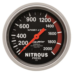Auto Meter 3428 Sport-Comp Mechanical Nitrous Pressure Gauge 2.625 in.
