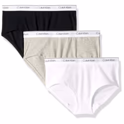 Calvin Klein Girls Little Modern Cotton Hipster Underwear  Multipack  Heather GreyClassic WhiteBlack  Large