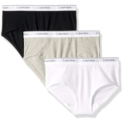 Calvin Klein Girls Little Modern Cotton Hipster Underwear  Multipack  Heather GreyClassic WhiteBlack  Large
