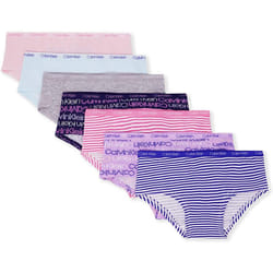 Calvin Klein Girls Little Modern Cotton Hipster Panties  7 Pack  Grey  Pink  Nude  Lilac  Blue  Purple  Medium