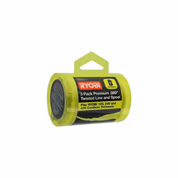 Ryobi One PLUS+ AC80RL3 OEM .080â Twisted Line and Spool Replacement for Ryobi 18v, 24v, and 40v Cordless Trimmers (3 Pack)