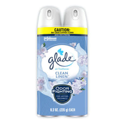 Glade Air Freshener Odor Fighting Room Spray  Clean Linen  8.3 Oz (Pack of 2)