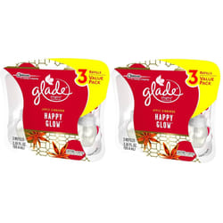 6 X Glade Electric Plug In Refill Apple Cinnamon Happy Glow