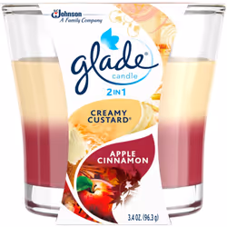 Glade Candle Jar  Air Freshener  2in1  Sheer Vanilla Embrace & Apple Cinnamon  3.4 Oz
