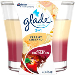 Glade Candle Jar  Air Freshener  2in1  Sheer Vanilla Embrace & Apple Cinnamon  3.4 Oz