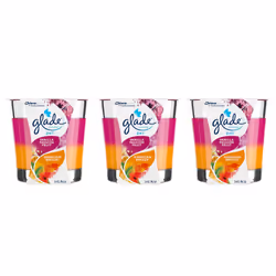 Glade Candle Jar Air Freshener 2in1 Hawaiian Breeze & Vanilla Passion Fruit 3.4 oz 3 Count