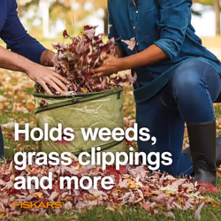 Fiskars Kangaroo Collapsible Garden Bag for Yard Waste  10 Gallon Reusable Container for Lawn Care and Gardening