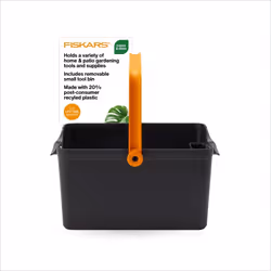 Fiskars Garden Tool Caddy with Removable Small Tool Storage for Indoor and Outdoor Gardening Use Made with Recycled Plastic