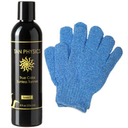 Tan Physics Self Tanner  8 Fl oz with Pair Hydro Exfoliation Mitt by Sans-Sun - Tan Physics Sunless Tanner - Self Tanners Best sellers - Fak