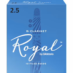 D'Addario Royal Bb Clarinet 2.5, Filed reed, Bb clarinet, Cane, 10 pc(s), Box
