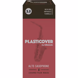 D'Addario Plasticover Alto Saxophone 2.5, Filed reed, Alto saxophone, Cane, Plastic, 5 pc(s), Box
