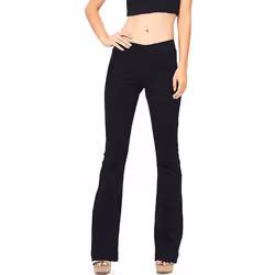 cello Womens Juniors Mid Waist Skinny Fit Bootcut Pants (XL  Black)