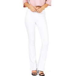 cello Womens Juniors Mid Waist Skinny Fit Bootcut Pants (XL  White)