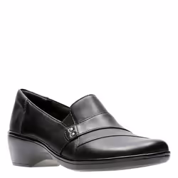 Clarks womens May Marigold Slip On Loafer  Black Leather  7 US