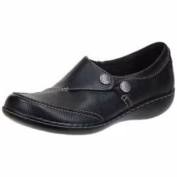 Clarks womens Ashland Lane Q Slip On Loafer Black 6.5 Wide US