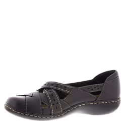 Clarks Women's Ashland Spin Q Slip-On Loafer Black 9 Wide
