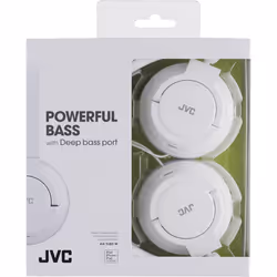 JVC HAS180 The Amazing On-Ear Headphones, White Powerful Bass NEW