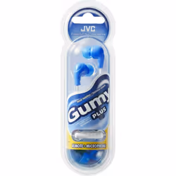 JVC Gumy Plus In-Ear Earbud Headphones with Microphone HA-FX65M Blue