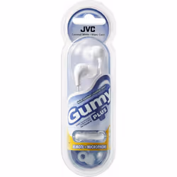 JVC Gumy Plus In-Ear Earbud Headphones with Microphone HA-FX65M White