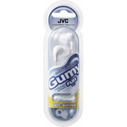 JVC Gumy Plus In-Ear Earbud Headphones with Microphone HA-FX65M White