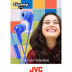 JVC Gumy Plus In-Ear Earbud Headphones with Microphone HA-FX65M White