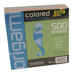 Global Art Folia 6-Inch by 6-Inch Origami Paper, 10 Colors, 500-Pack