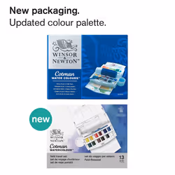 Winsor & Newton Cotman Watercolor Paint Set  Field Travel Set  12 Half Pan w/ Brush  Mixing Palette  Bottle
