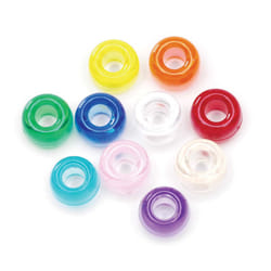 Darice Value Pack Pony Bead  9mm  Transparent Multicolor  1000/Pack party supplies